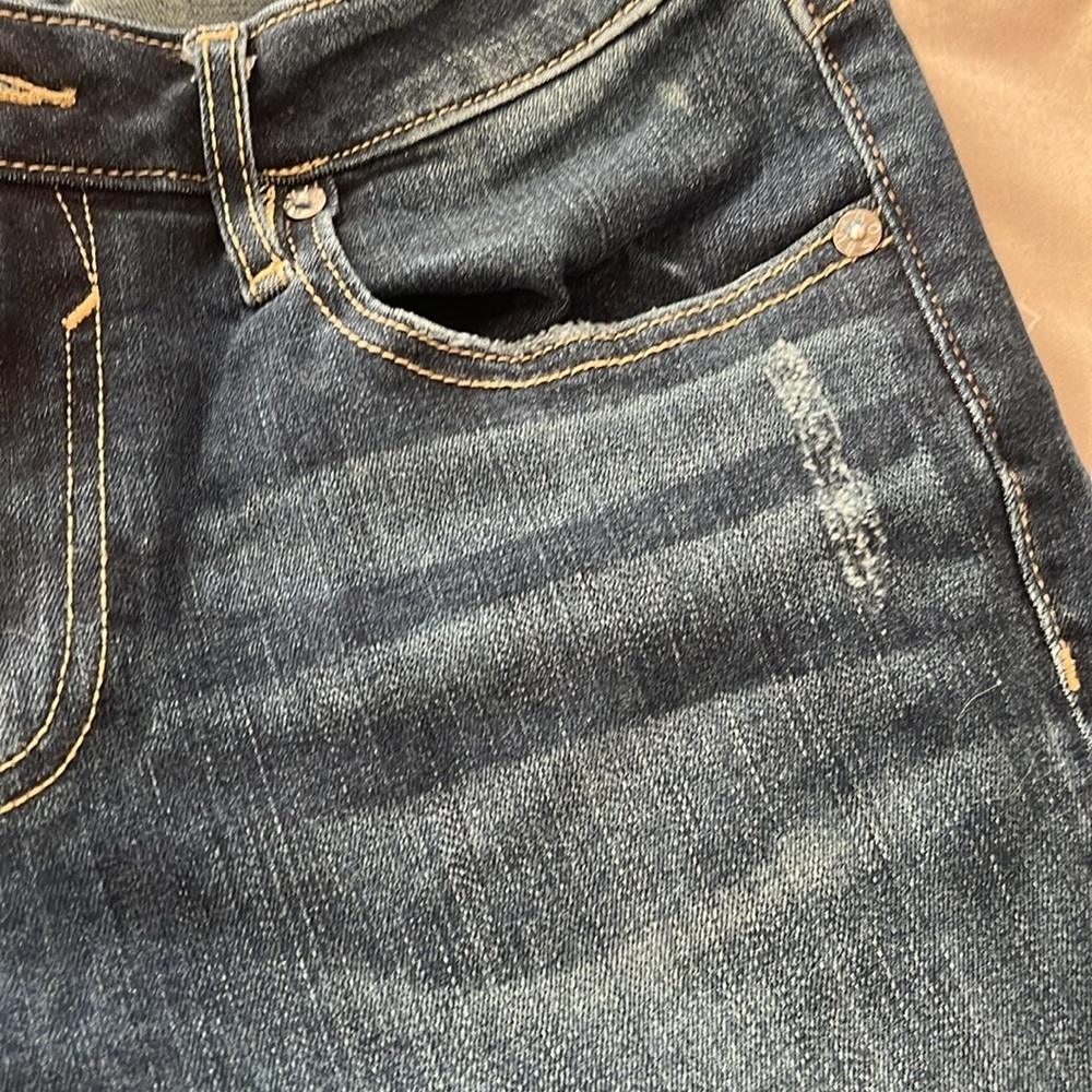 Vigoss Thompson Tomboy Jeans Women’s Sz 28x25 Dark Wash Distressed Straight NWOT - Picture 3 of 6